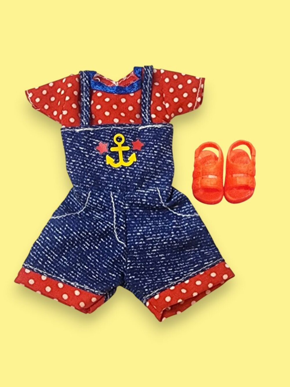1998 Vintage Barbie Stacie Feelin' Fun Fashions Blue Overalls #68697 Complete